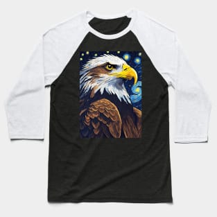 Eagle Animal Painting in a Van Gogh Starry Night Art Style Baseball T-Shirt